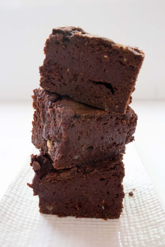 stack of chocolate brownies