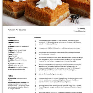 Mila's Meals Pumpkin Pie Squares Recipe